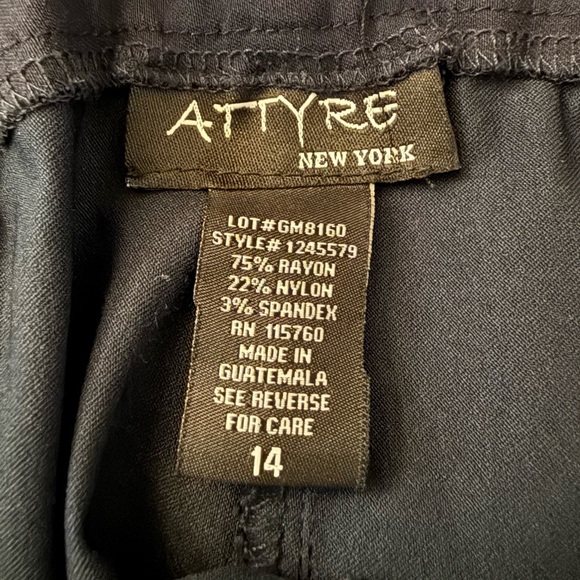 Attyre Slip on Stretch Ankle Cropped Pants, Navy Versatile Office, Casual, Party - Picture 7 of 8